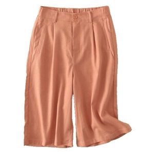E-Rétro Brick Red Elastic-Waist Bermuda Shorts Women Size XXL